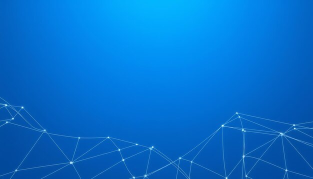 Fondo azul abstracto con líneas blancas que forman una red