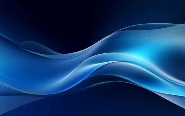 Fondo azul abstracto con líneas lisas y brillantes