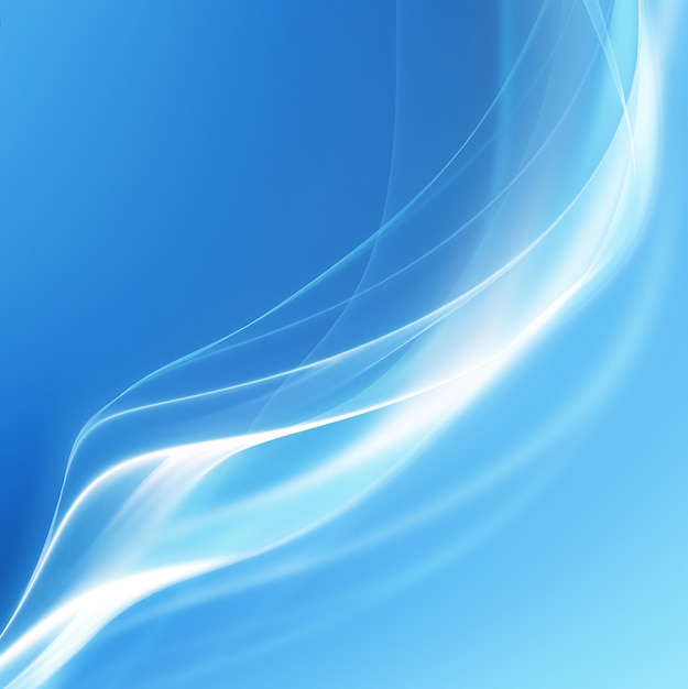 Fondo azul abstracto con líneas lisas y brillantes