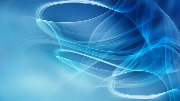 Fondo azul abstracto con líneas lisas y brillantes
