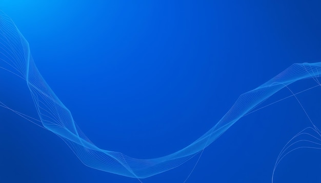 Fondo azul abstracto con líneas onduladas blancas