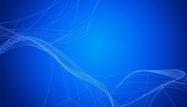 Fondo azul abstracto con líneas y puntos blancos delgados