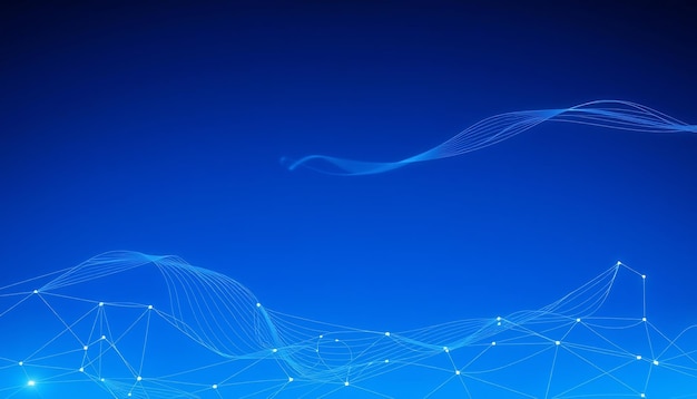 Fondo azul abstracto con líneas y puntos blancos