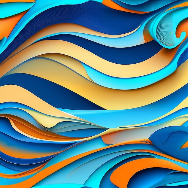 Fondo azul abstracto con olas