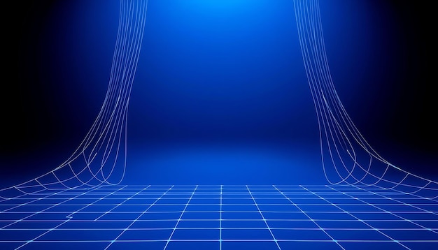 Fondo azul abstracto con patrón de cuadrícula
