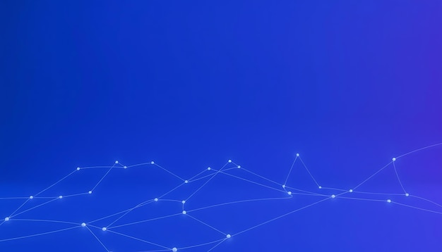 Fondo azul abstracto con puntos blancos conectados por líneas delgadas