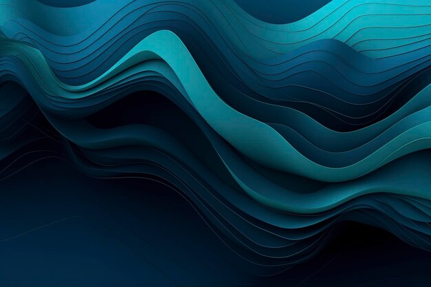 Un fondo azul abstracto con varias líneas de onda en el estilo de colores brillantes punteados, formas llamativas, azul marino claro y azul oscuro, el uso de tonos de pantalla genera ai