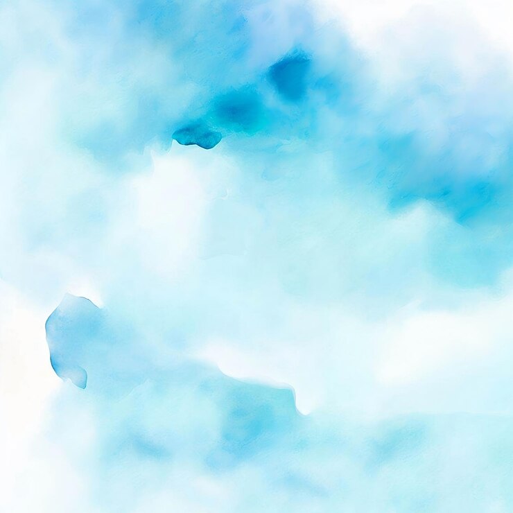 Un fondo azul con una acuarela de una nube.