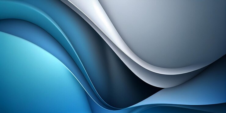 Fondo azul y blanco abstracto con un diseño curvo generativo ai