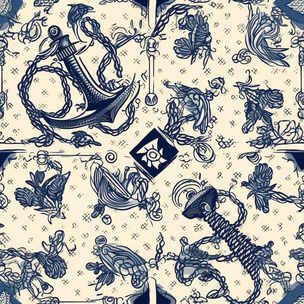 Foto un fondo azul y blanco con un barco y un dragón.
