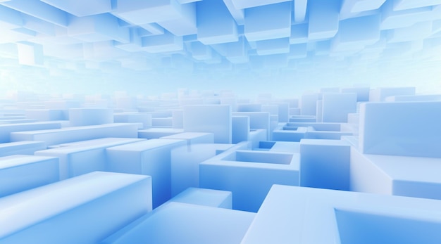 Fondo azul claro abstracto en 3D