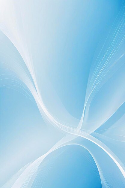 Fondo azul claro y blanco abstracto con líneas suaves y fluidas
