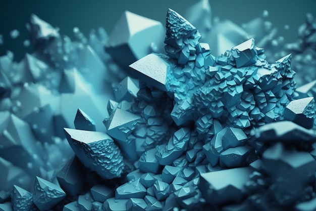 Fondo de azul claro una ilustración de arte digital de diamantes en racimo