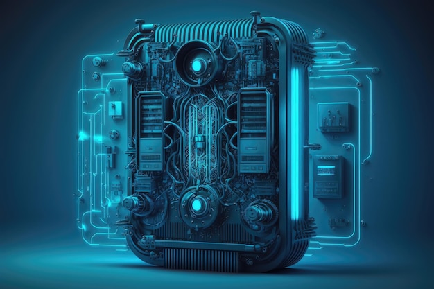 Fondo azul de computación cuántica