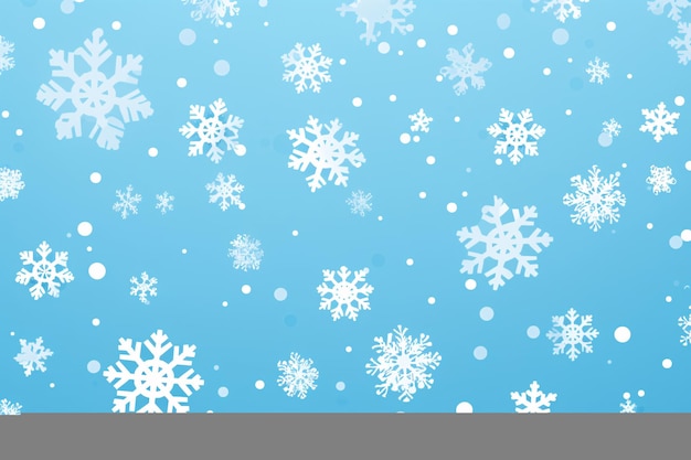 un fondo azul con copos de nieve blancos
