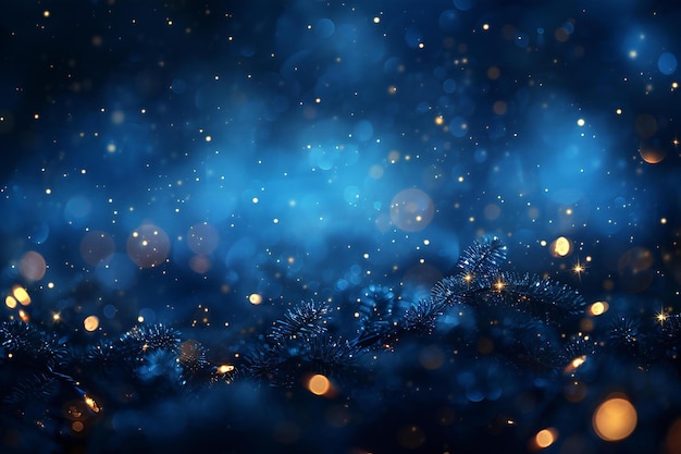 un fondo azul con copos de nieve y un fondo azul