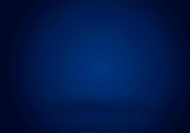 Fondo azul degradado de lujo abstracto azul oscuro liso con banner de estudio de viñeta negra