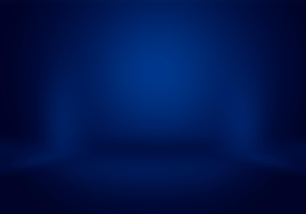 Fondo azul degradado de lujo abstracto azul oscuro liso con banner de estudio de viñeta negra