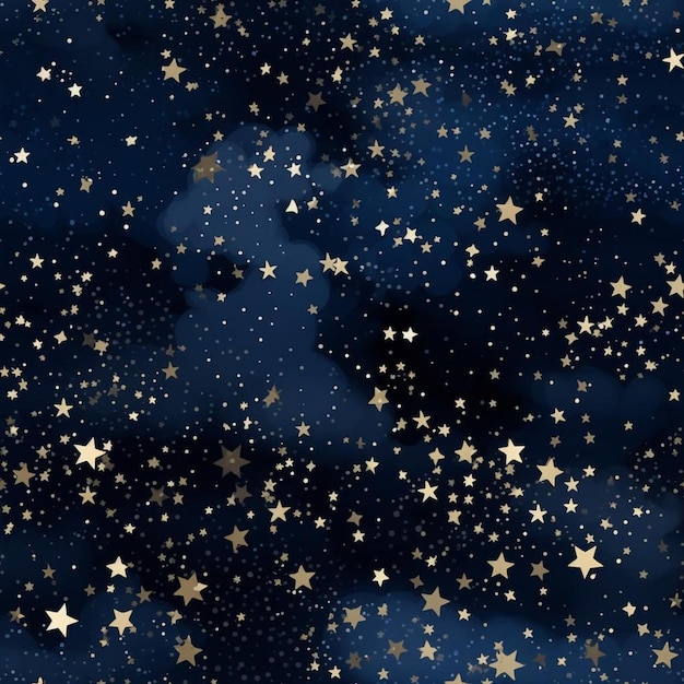 Un fondo azul con estrellas doradas y un cielo azul.