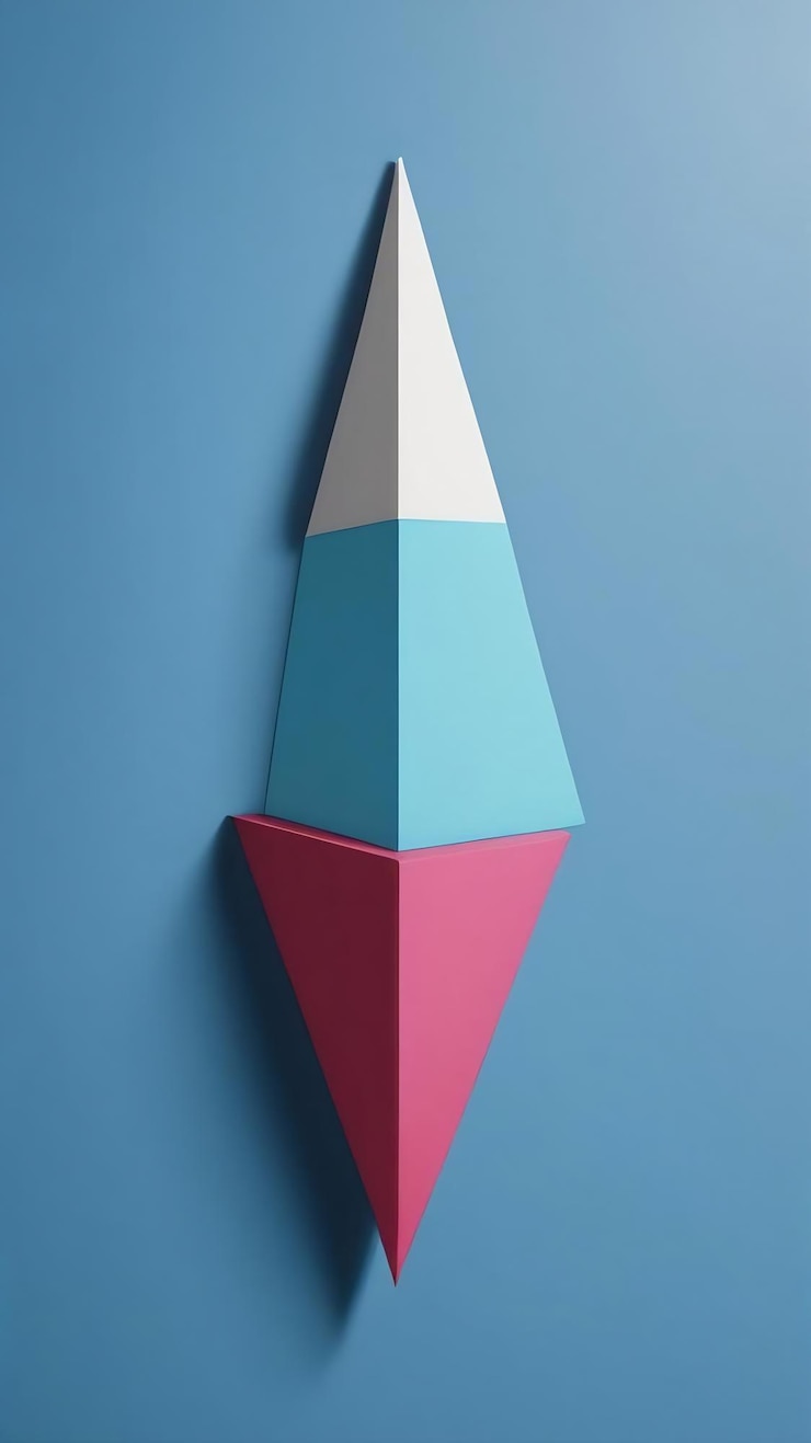 Foto un fondo azul con una flecha diagonal que apunta a la izquierda