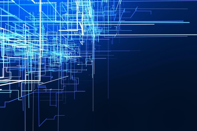 Fondo azul con fondo azul y las palabras cibernética en él