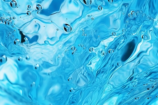 Un fondo azul con una gota de agua.
