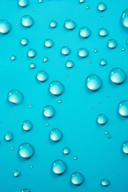 un fondo azul con gotas de agua en él