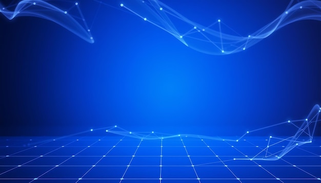 un fondo azul con una línea que dice la red