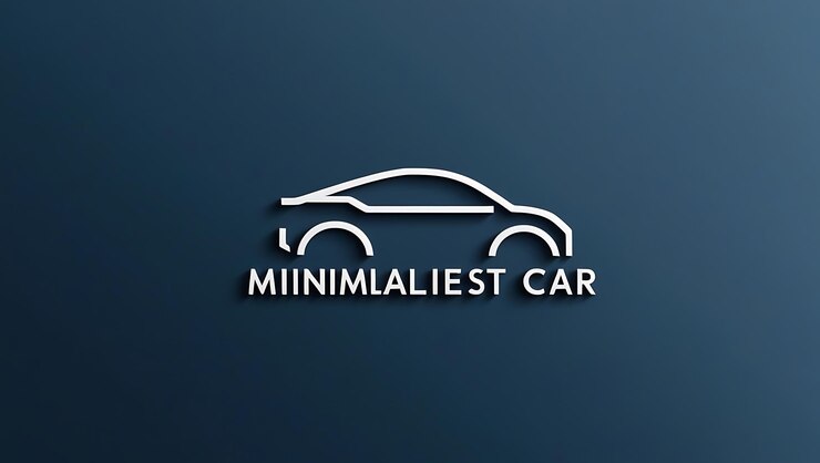 Foto un fondo azul con un logotipo para un mini coche