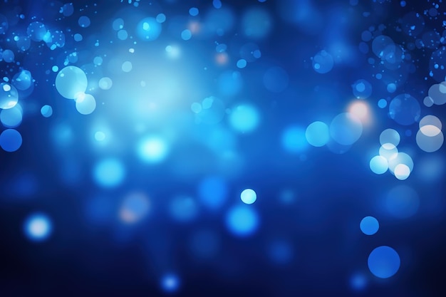 Un fondo azul con luces bokeh