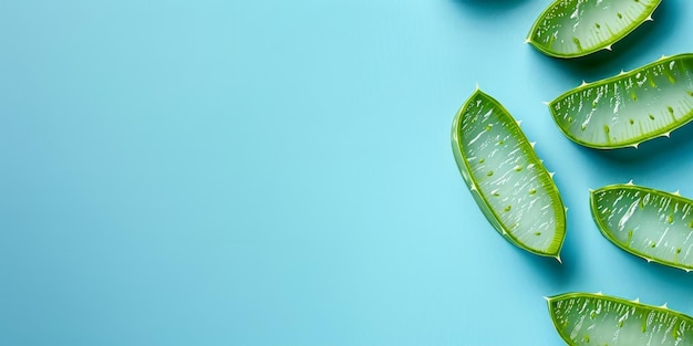 Un fondo azul con un montón de hojas verdes en él