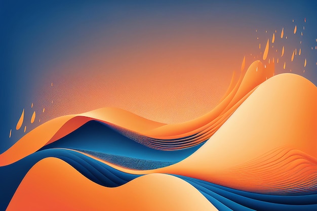 Fondo azul naranja abstracto para banner plantilla papel tapiz cartel elegante sitio web pared generativa ai