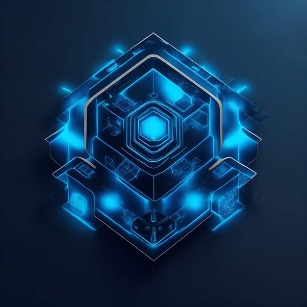 Un fondo azul y negro con un diseño brillante que dice "cyberpunk"