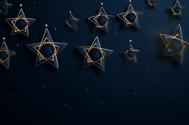 Foto fondo azul oscuro con estrellas para hanukkah