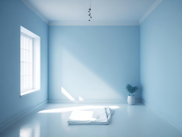 Un fondo azul y pacífico de la habitación