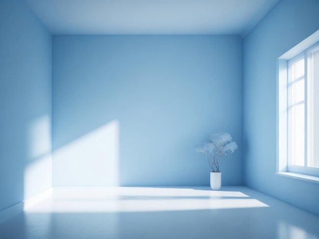 Un fondo azul y pacífico de la habitación