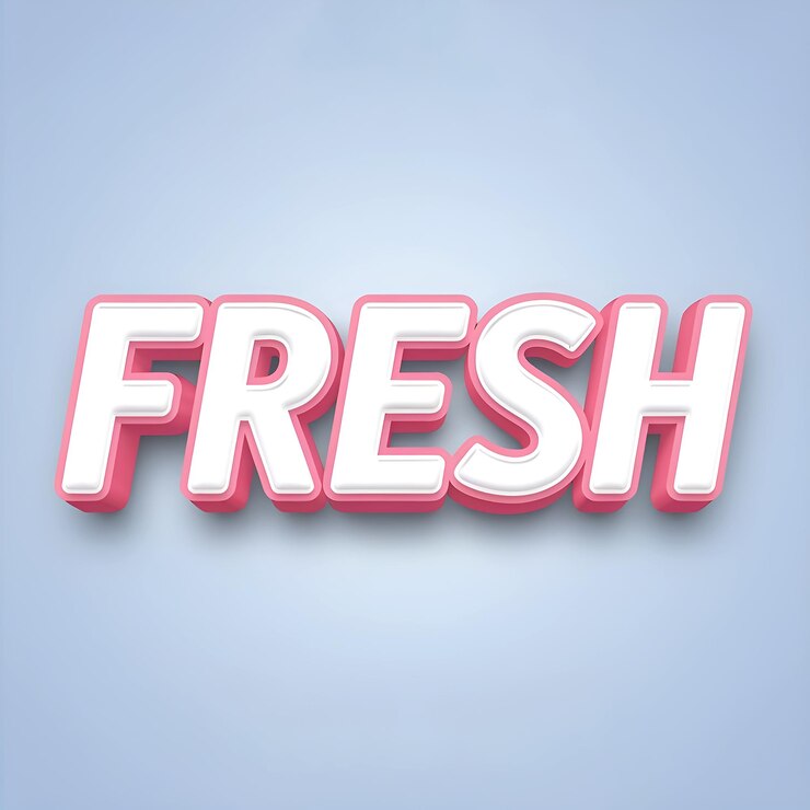 Foto fondo azul con una palabra blanca fresca en él
