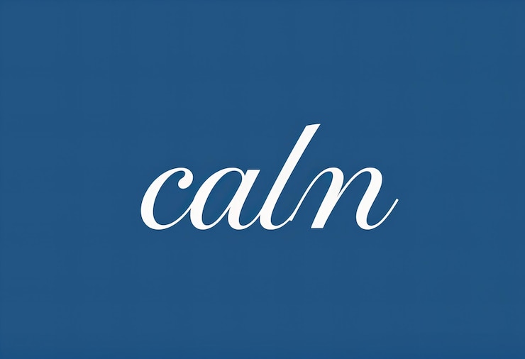 Foto un fondo azul con la palabra calma en él