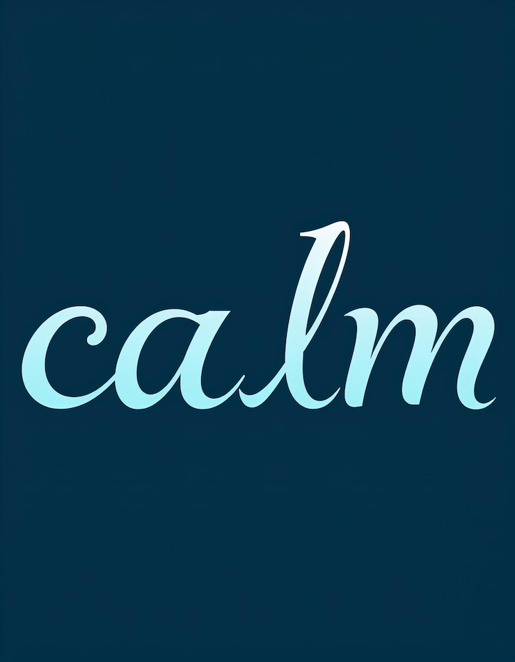 Foto un fondo azul con la palabra calma en él