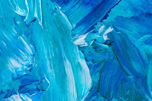 Fondo azul de la pintura abstracta Un fragmento de una pintura de arte Fondo futurista brillante