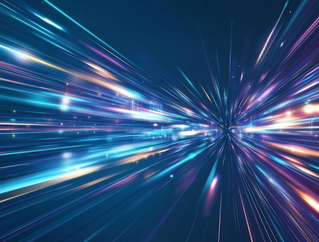 Fondo azul y púrpura vibrante con rayas de luz brillantes adecuadas para temas futuristas