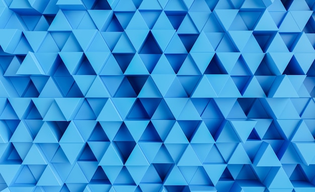 Fondo azul con representación 3d de triángulos