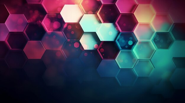 Un fondo azul y rosa con un patrón hexagonal