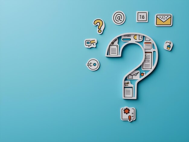 un fondo azul con un signo de interrogación blanco y un fondo azul con un sig no de interrogante