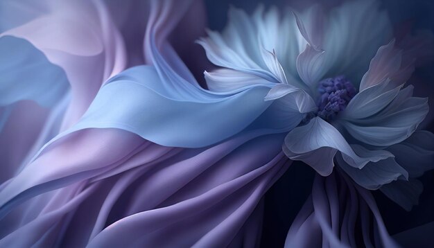 Fondo azul violeta floral suave de Generative AI
