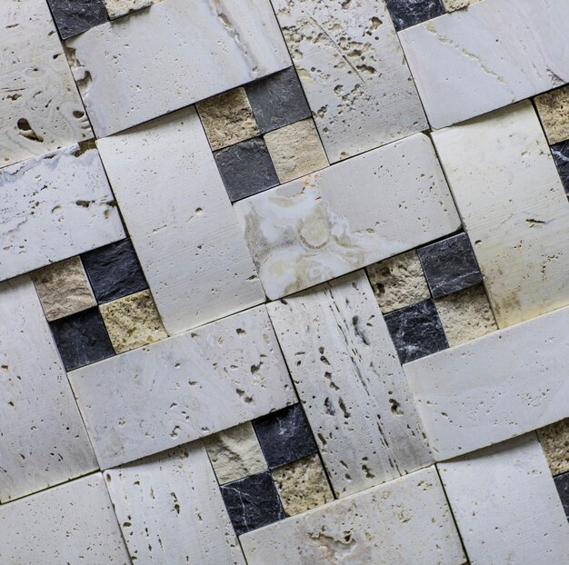 Fondo de azulejo marrón gris mosaico geométrico abstracto para cocina