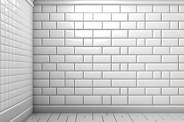 Fondo de azulejo de metro blanco generado por IA