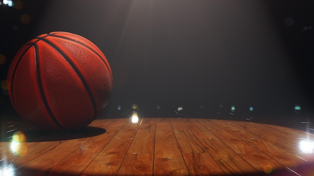 Fondo de baloncesto realista para publicidad en una escena de juego desafiante