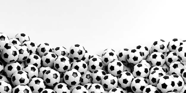 Foto fondo de balones de fútbol de renderizado 3d