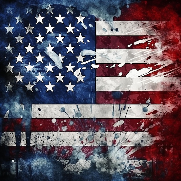 Fondo De Bandera Americana De Estilo Grunge